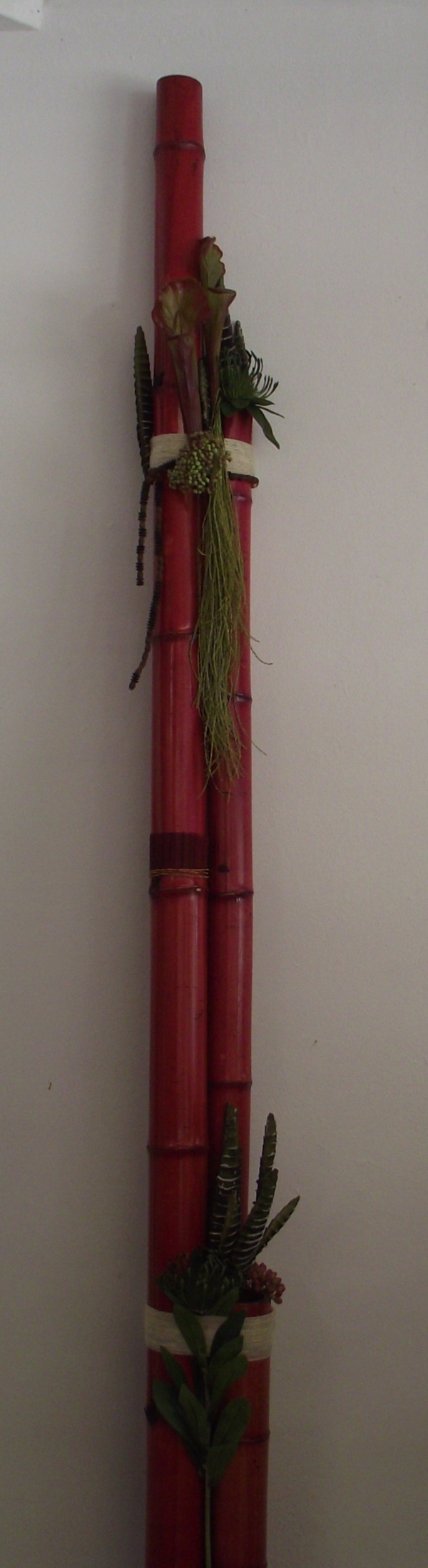 bambú, flor y telas